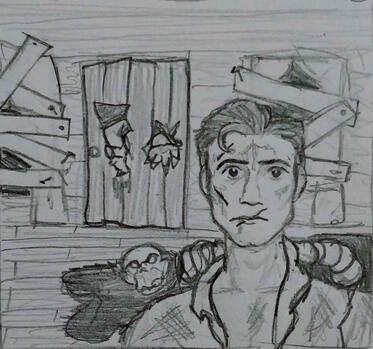 Ash Williams as the WW2 1000 Mile Stare